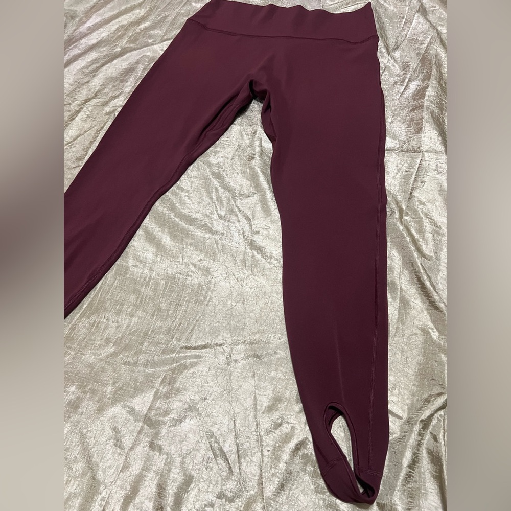 Athleta Transcend High Rise Stirrup Maroon Legging Pant Size XL - Picture 3 of 10